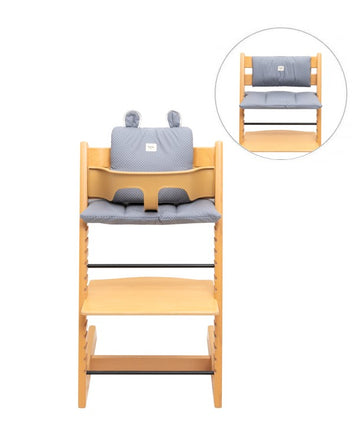 Set Of 3 Waterproof Cushions For High Chair Stokke Tripp Trapp ®- Grey Dot