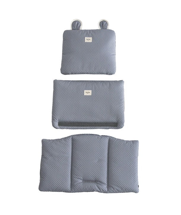 Set Of 3 Waterproof Cushions For High Chair Stokke Tripp Trapp ®- Grey Dot